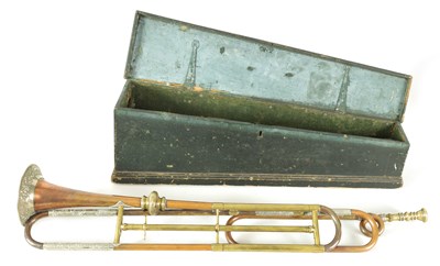 Lot 12 - A 19TH CENTURY BRASS, COPPER, AND BRONZE TRUMPET BY GEORGE SMITH