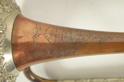 Lot 12 - A 19TH CENTURY BRASS, COPPER, AND BRONZE TRUMPET BY GEORGE SMITH