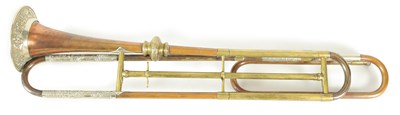 Lot 12 - A 19TH CENTURY BRASS, COPPER, AND BRONZE TRUMPET BY GEORGE SMITH