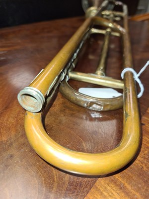 Lot 12 - A 19TH CENTURY BRASS, COPPER, AND BRONZE TRUMPET BY GEORGE SMITH