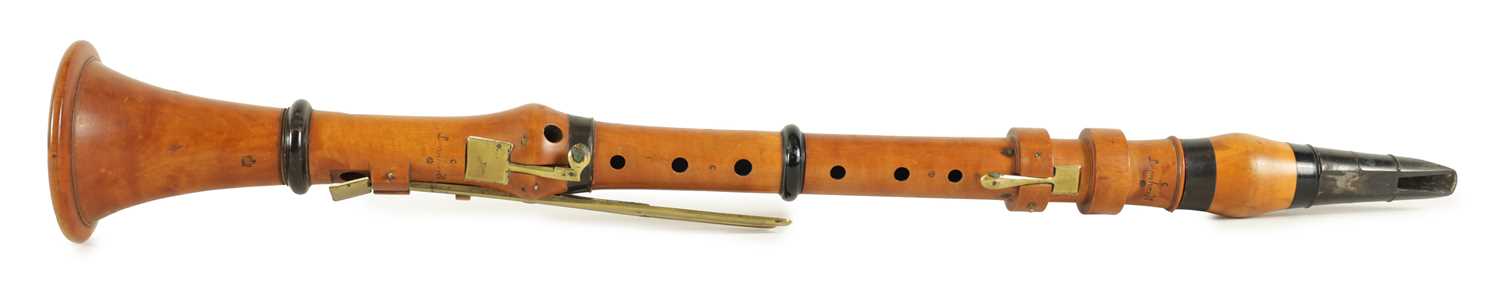 Lot 72 - A 19TH CENTURY BOXWOOD AND EBONY CLARINET BY LEONHARDT