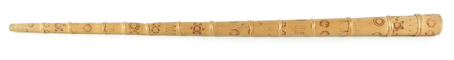 Lot 138 - A BAMBOO TAPERING WOOD TRUMPET