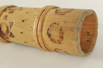 Lot 138 - A BAMBOO TAPERING WOOD TRUMPET