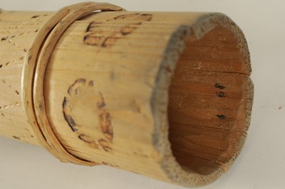 Lot 138 - A BAMBOO TAPERING WOOD TRUMPET