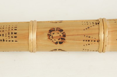 Lot 138 - A BAMBOO TAPERING WOOD TRUMPET