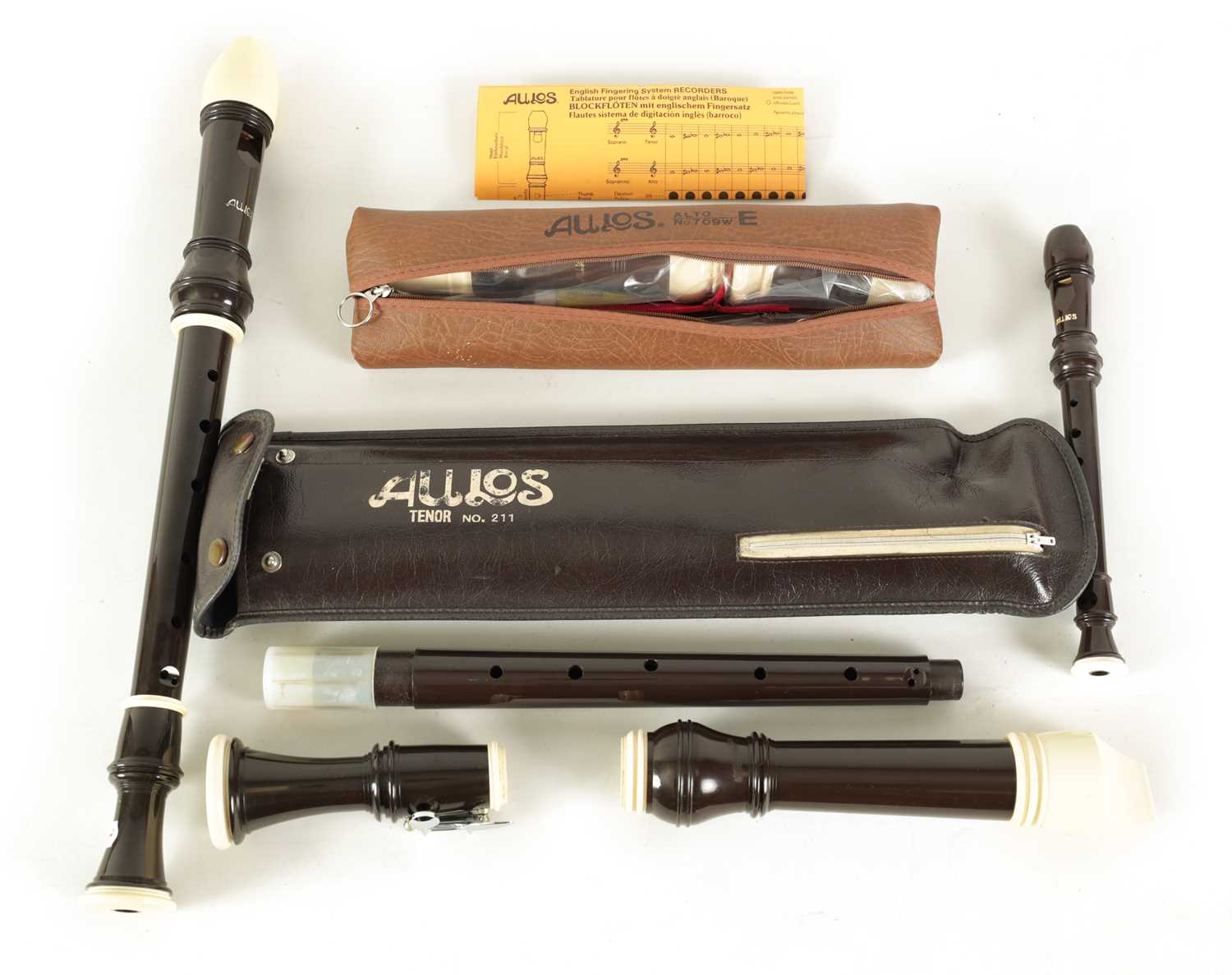 Lot 104 - A COLLECTION OF FOUR AULOS RECORDERS