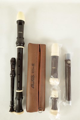 Lot 104 - A COLLECTION OF FOUR AULOS RECORDERS