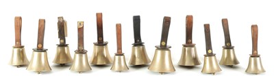 Lot 147 - A SET OF 12 HAND BELLS SIGNED WARNER, LONDON