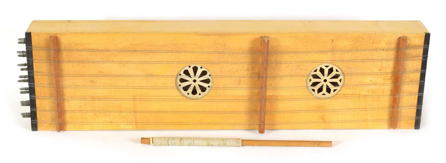 Lot 69 - A RENAISSANCE STYLE DULCIMER WITH BEATER