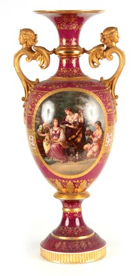 Lot 44 - AN IMPRESSIVE 19TH CENTURY VIENNA STYLE HALL VASE