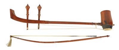 Lot 37 - A SAW DUANG TWO STRING THAI FIDDLE WITH BOW