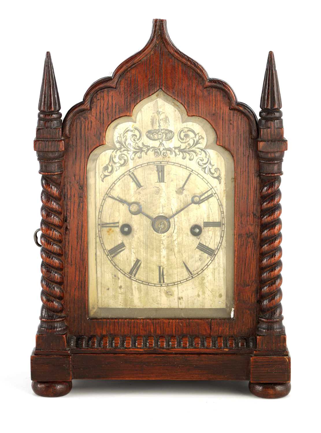 Lot 1189 - A SMALL MID 19TH CENTURY OAK CASED DOUBLE