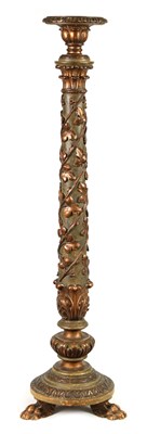 Lot 1326 - A 19TH CENTURY CARVED GILT WOOD TORCHERE