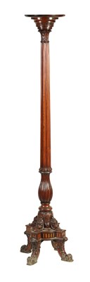 Lot 1412 - AN EDWARDIAN MAHOGANY TORCHERE