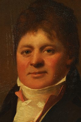 Lot 1062 - SIR HENRY RAEBURN (1756-1823) AN EARLY 19TH CENTURY OIL ON CANVAS HALF LENGTH PORTRAIT OF COLONEL ALEX CRICHTON