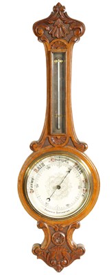 Lot 792 - A LATE 19TH CENTURY OAKANEROID BAROMETER