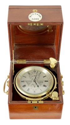 Lot 1300 - BARRAUD, 41 CORNHILL LONDON, NO. 3209 MAKER TO THE ROYAL NAVY. AN EARLY 19TH CENTURY TWO DAY MAHOGANY CASED MARINE CHRONOMETER