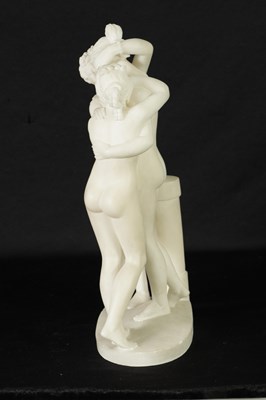 Lot 441 - A GOOD 19TH CENTURY CARVED ALABASTER FIGURAL SCULPTURE OF THE THREE GRACES