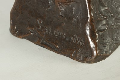 Lot 818 - SALON, DATED 1896. A FINE LATE 19TH CENTURY BRONZE BUST ENTITLED ‘MIGNON’