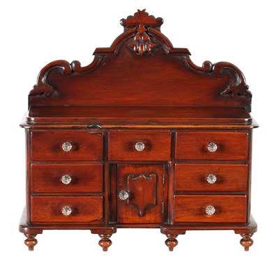 Lot 279 - A 19TH CENTURY MAHOGANY APPRENTICE PIECE MINIATURE DRESSER