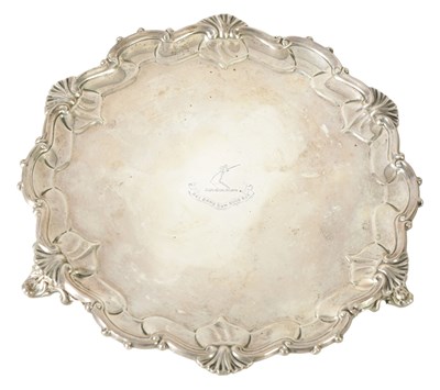 Lot 533 - AN EARLY 20TH CENTURY ROCOCO STYLE SILVER SALVER