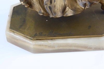 Lot 936 - ARTHUR HOFFMANN AN EARLY 20TH CENTURY GILT BRONZE AND IVORY SCULPTURE