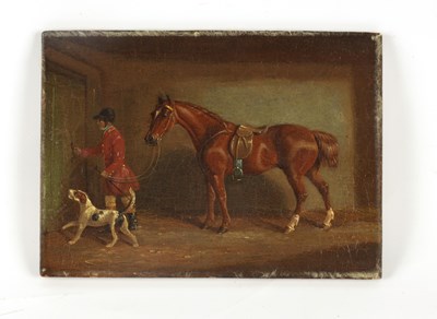 Lot 1037 - A 19TH CENTURY OIL ON BOARD