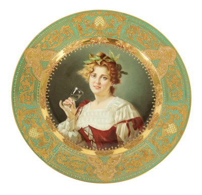 Lot 172 - A LATE 19TH CENTURY VIENNA PORCELAIN CABINET PLATE