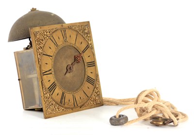 Lot 1216 - JOHN WORSFOLD DORKING. AN EARLY 18TH CENTURY 8" BRASS DIAL SINGLE HANDED 30HR CLOCK MOVEMENT