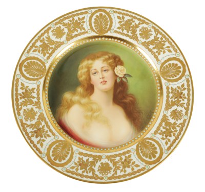 Lot 49 - A FINE LATE 19TH CENTURY B.P.M VIENNA PORCELAIN CABINET PLATE SIGNED E.VOLK