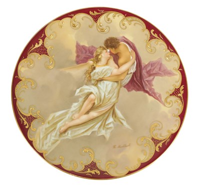 Lot 29 - A LATE 19TH CENTURY VIENNA PORCELAIN HANGING PLAQUE