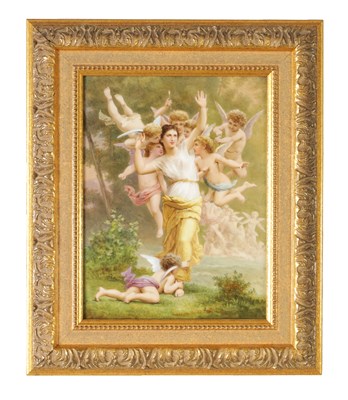Lot 68 - A FINE LATE 19TH CENTURY VIENNA PORCELAIN HANGING PLAQUE SIGNED JAGER