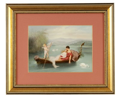 Lot 137 - A LATE 19TH CENTURY GERMAN K.P.M. RECTANGULAR PORCELAIN PLAQUE