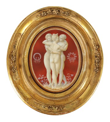 Lot 87 - A 19TH CENTURY FRENCH OVAL PORCELAIN CONVEX PLAQUE