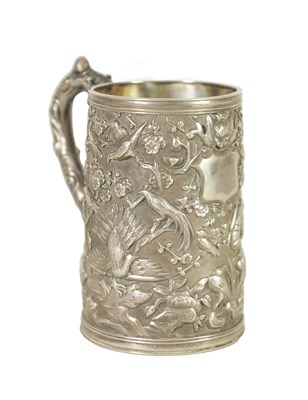 Lot 235 - A 19TH CENTURY CHINESE CANTON SILVER MUG