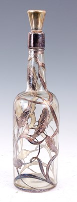 Lot 79 - AN AMERICAN SILVER MOUNTED GLASS DECANTER...