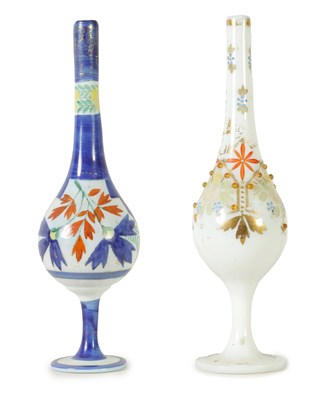 Lot 16 - A 19TH-CENTURY FRENCH OPALINE GLASS PEDESTAL VASE