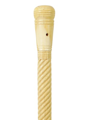 Lot 690 - A 19TH CENTURY WHALE BONE WALKING STICK