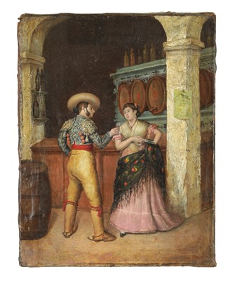 Lot 1038 - AN EARLY 19TH CENTURY SPANISH OIL ON CANVAS