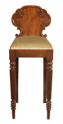 Lot 1324 - AN UNUSUAL REGENCY MAHOGANY HIGH CHAIR IN THE MANNER OF GILLOWS