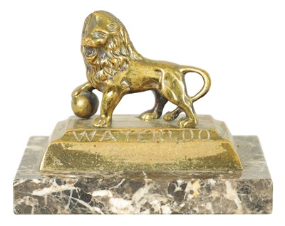 Lot 827 - A 19TH CENTURY BRONZE BATTLE OF WATERLOO PAPERWEIGHT