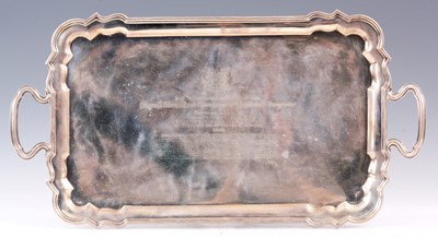 Lot 91 - A LARGE EARLY 20TH CENTURY RECTANGULAR SILVER...