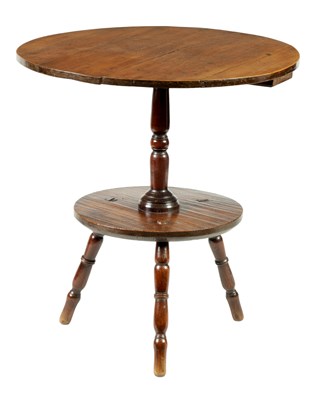 Lot 1352 - AN UNUSUAL 18TH-CENTURY ELM AND FRUITWOOD CRICKET TABLE