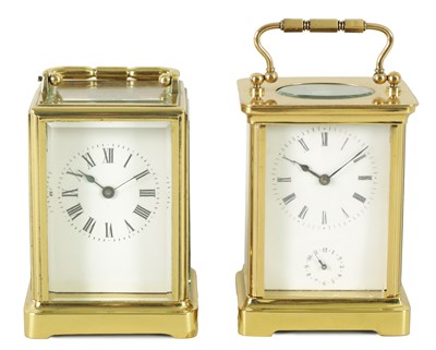 Lot 1171 - TWO LATE 19TH CENTURY FRENCH CARRIAGE CLOCKS