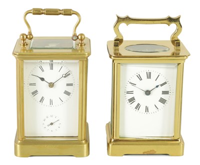 Lot 1282 - TWO LATE 19TH CENTURY FRENCH CARRIAGE CLOCKS