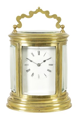 Lot 1269 - A LATE 19TH CENTURY OVAL REPEATING FRENCH CARRIAGE CLOCK