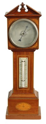 Lot 808 - AN EDWARDIAN INLAID BAROMETER SIGNED DYSON & SONS, LEEDS