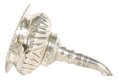 Lot 314 - A GEORGE IV SILVER WINE FUNNEL OF LARGE SIZE