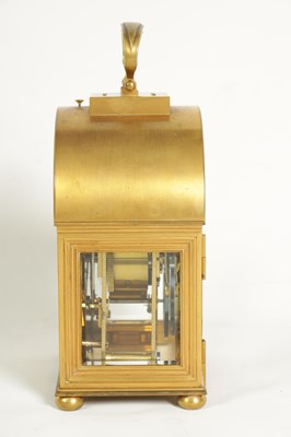 Lot 837 - L. LEROY, PARIS. A FINE AND RARE GIANT GILT BRASS ‘BOURNE’ CASED GRAND SONNERIE STRIKING CARRIAGE CLOCK