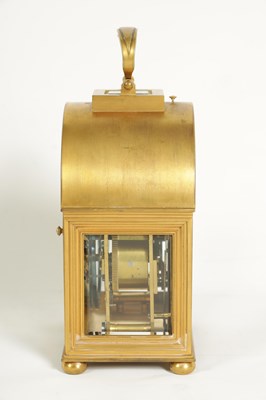 Lot 837 - L. LEROY, PARIS. A FINE AND RARE GIANT GILT BRASS ‘BOURNE’ CASED GRAND SONNERIE STRIKING CARRIAGE CLOCK